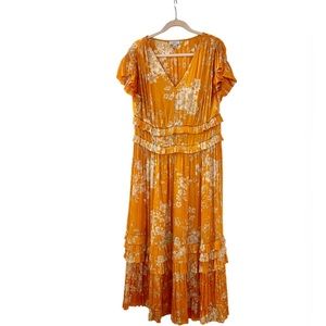 CURRENT AIR Sereia Floral Print Midi Dress